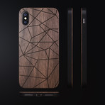 iPhone Case // Geometric Lines // Walnut (iPhone 8)