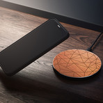 Fast Charge Wireless Charging Pad // Geometric Lines (Walnut)