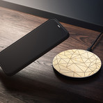 Fast Charge Wireless Charging Pad // Geometric Lines (Walnut)