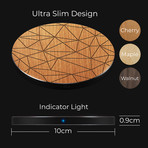 Fast Charge Wireless Charging Pad // Geometric Lines (Walnut)