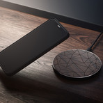 Fast Charge Wireless Charging Pad // Geometric Lines (Walnut)