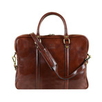 Leather Laptop Bag // Brown