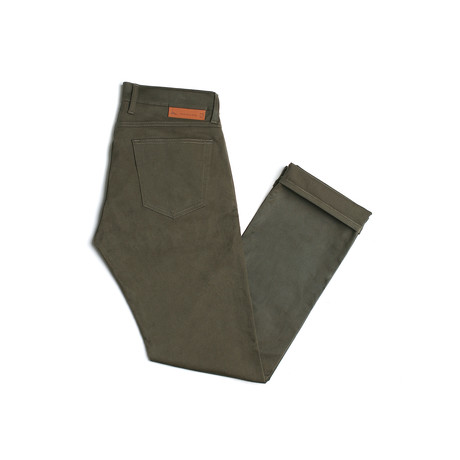 Mercer Slim Straight Twill Pant  // Olive (28WX30L)