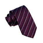 Stripe Tie // Burgundy + White