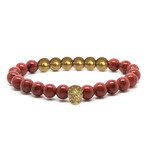 Gold Skull + Crimson Bead (5.8"L)