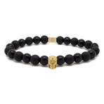Gold Skull + Black Onyx (5.8"L)