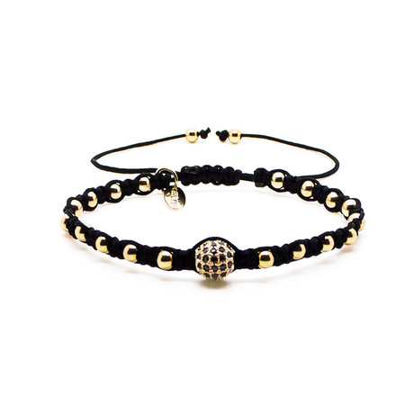 Gold Macrame Bracelet // CZ Diamonds