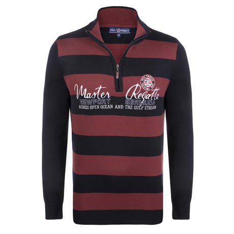 Sterling Jersey Sweater // Navy + Maroon (XS)