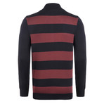 Sterling Jersey Sweater // Navy + Maroon (3XL)