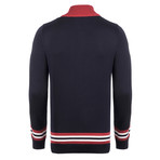 Kason Jersey Sweater // Navy + Red + White (XS)