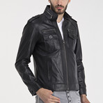John Leather Jacket // Black (3XL)