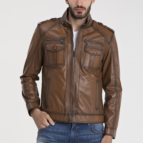 John Leather Jacket // Light Brown (S)