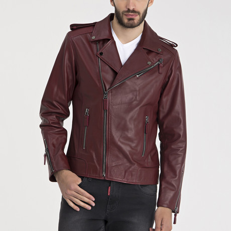 David Leather Jacket // Bordeaux (S)