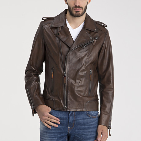 David Leather Jacket // Chestnut (S)