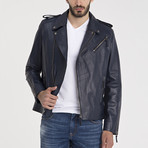 David Leather Jacket // Dark Blue (3XL)