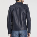 David Leather Jacket // Dark Blue (3XL)