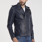 David Leather Jacket // Dark Blue (3XL)