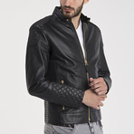Randal Leather Jacket // Black + Gold (2XL)