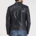 Davis Leather Jacket // Navy Blue (L)