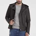 Brandon Leather Jacket // Brown Tafta (L)