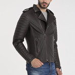 Brandon Leather Jacket // Brown Tafta (L)