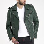 Beckett Leather Jacket // Green (3XL)