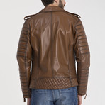 Beckett Leather Jacket // Light Brown (S)