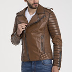 Beckett Leather Jacket // Light Brown (L)