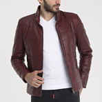Harold Leather Jacket // Bordeaux (S)