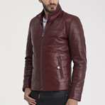 Harold Leather Jacket // Bordeaux (XL)