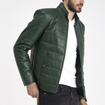 Harold Leather Jacket // Green (XL)