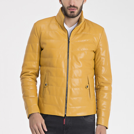 Harold Leather Jacket // Yellow (S)