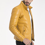 Harold Leather Jacket // Yellow (M)