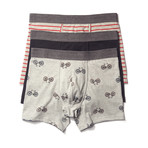 Boxer Brief // Black + Gray // Pack of 3 (2XL)