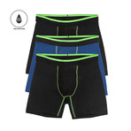 Performance Boxer Brief // Black + Blue // Pack of 3 (S)