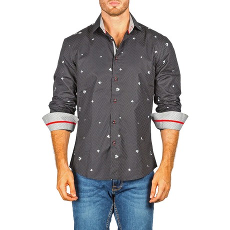 Jacob Long-Sleeve Button-Up Shirt // Black (XS)