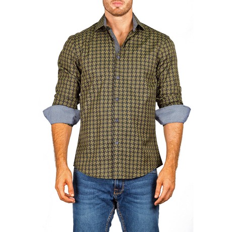 Leo Long-Sleeve Button-Up Shirt // Olive (XS)