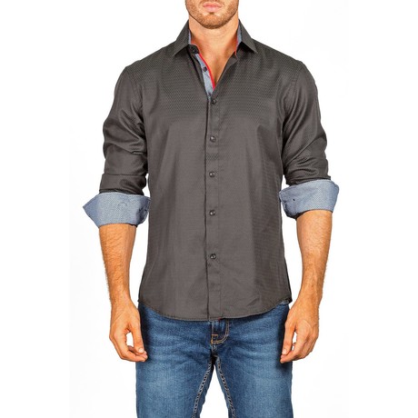 Noah Long-Sleeve Button-Up Shirt // Black (XL)