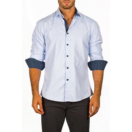 Harry Long-Sleeve Button-Up Shirt // Blue (S)