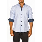 Harry Long-Sleeve Button-Up Shirt // Blue (S)
