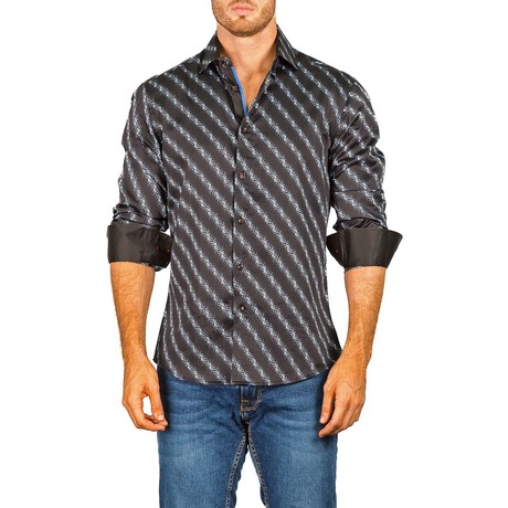 Callum Long-Sleeve Button-Up Shirt // Blue (XS)
