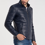 Harold Leather Jacket // Dark Blue (2XL)