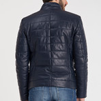 Harold Leather Jacket // Dark Blue (2XL)