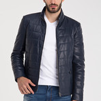 Harold Leather Jacket // Dark Blue (2XL)