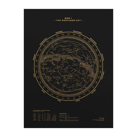 Map I // The Northern Sky // Gold + Black