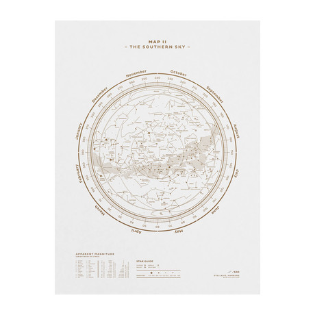 Map II // The Southern Sky // Gold + White