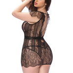 Charlette Babydoll + G-String // Black // Plus (1X)