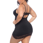 Clarisse Babydoll + G-String // Black // Plus (1X)