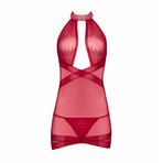 Marian Collared Babydoll + G-String // Red // Plus