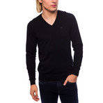 Riki Cotton-Cashmere V-Neck Sweater // Black (2XL)